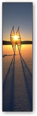 SnowShoes and Setting Sun